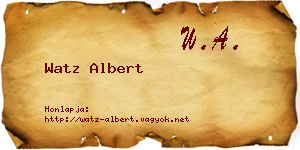 Watz Albert névjegykártya